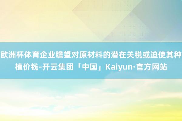 欧洲杯体育企业瞻望对原材料的潜在关税或迫使其种植价钱-开云集团「中国」Kaiyun·官方网站
