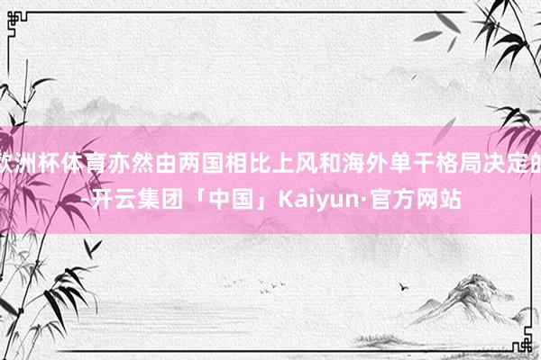 欧洲杯体育亦然由两国相比上风和海外单干格局决定的-开云集团「中国」Kaiyun·官方网站