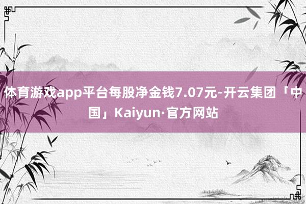 体育游戏app平台每股净金钱7.07元-开云集团「中国」Kaiyun·官方网站