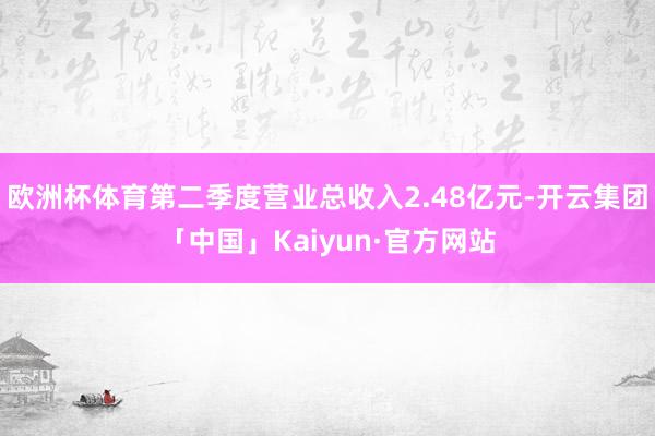 欧洲杯体育第二季度营业总收入2.48亿元-开云集团「中国」Kaiyun·官方网站