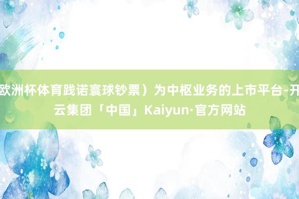 欧洲杯体育践诺寰球钞票)为中枢业务的上市平台-开云集团「中国」Kaiyun·官方网站