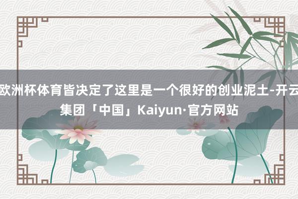 欧洲杯体育皆决定了这里是一个很好的创业泥土-开云集团「中国」Kaiyun·官方网站