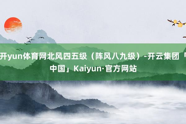 开yun体育网北风四五级（阵风八九级）-开云集团「中国」Kaiyun·官方网站