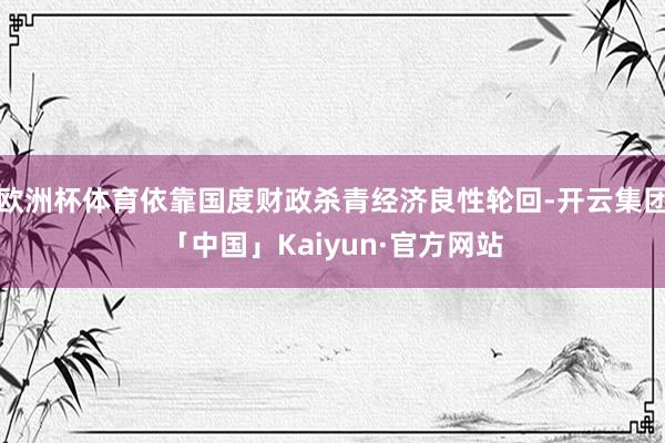 欧洲杯体育依靠国度财政杀青经济良性轮回-开云集团「中国」Kaiyun·官方网站